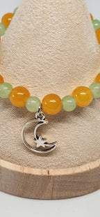 Bracelet Lune Entrelacée - détail charm lune